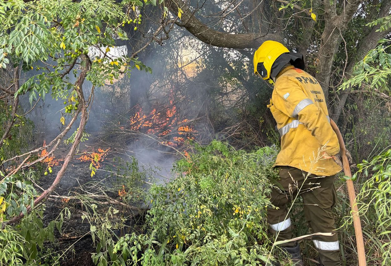 Bomberos Voluntarios controlaron el fuego en Ruta Pcial 1