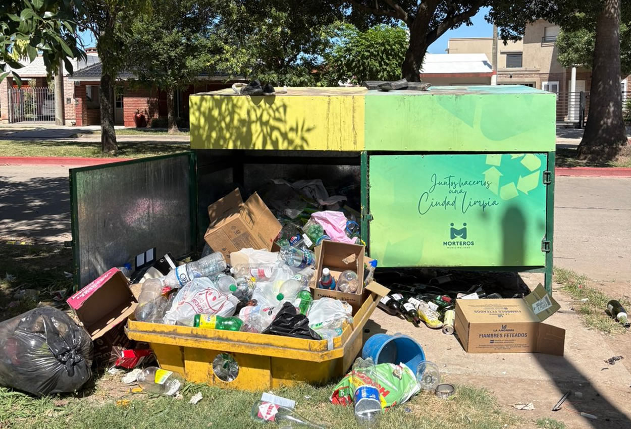 Advierten por el mal uso y actos de vandalismo en los Puntos Verdes de Morteros
