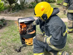 Bomberos de Morteros controlaron un incendio de una estufa con garrafa
