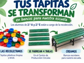 El IPEMyT 286 de Morteros impulsa una campaña para transformar tapitas en bancos escolares