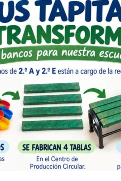 El IPEMyT 286 de Morteros impulsa una campaña para transformar tapitas en bancos escolares